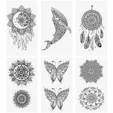 Kendra is the owner and designer of crescent moon henna. Amazon Com Glaryyears 20 Sheets Small Mandara Temporary Tattoos For Women Men Moon Dreamcatcher Flower Fake Tattoo Stickers Waterproof On Hand Arm Wrist Body Art 2 4 X4 1 Beauty Personal Care