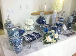 Wedding Candy Buffet Dark Blue White Silver Candy Buffet Wedding Blue Candy Bars Blue Candy Buffet