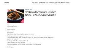 Nyt Pressure Cooker Spicy Pork Shoulder Recipe Pdf Spicy Pork Pork Pork Shoulder