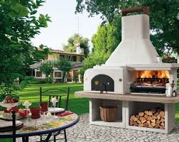 Barbecue De Jardin Blanc De Design Original Avec Four Et Grille Barbecue Jardin Foyer Exterieur Meuble Jardin