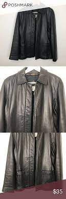 Liz Claiborne Black Leather Jacket Medium Leather Jacket Black Leather Jacket Liz Claiborne