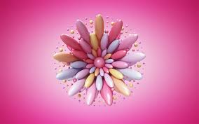 Download Wallpapers 3d Flower Pink Background 3d Petals Multi Colored Flower Besthqwallpapers Com Pink Abstract Wallpaper Hd Pink Wallpaper Iphone Sunflower Tattoo Design