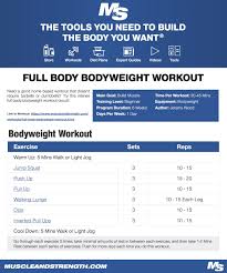 Full Body Bodyweight Workout Full Body Bodyweight Workout