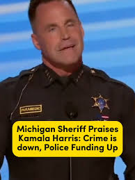 Michigan Sheriff Swanson: I can testify firsthand where I come from.. crime  is down. And police funding is up. #police #sheriff #michigan #kamala  #meidastouch