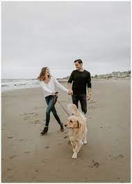 Earthy Beach Engagement Session Dog Photoshoot Dog Engagement Photos Photos With Dog
