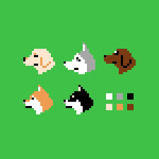 DOT DOGs ミニマルな犬のドット絵 - ランサーズ