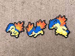 Gen 2 Johto Starters Chikorita Bayleef Meganium Cyndaquil Quilava Typhlosion Totodile Croconaw Feraligatr Pokemon Perler Pokemon Perler Beads Pokemon All Pokemon Sprites