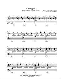 Apologize By One Republic Piano Sheet Music Intermediate Level Piano Sheet Music Sheet Music Piano Music