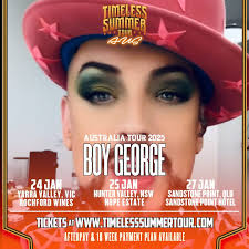 AUSTRALIA! Boy George is joining the Timeless Summer tour in Australia in  2025! Get your tickets now and prepare to dance the night away 🇦🇺, 🎟️  Ticket link in bio.