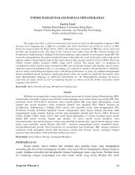Bahasa yang digunakan untuk menyatakan sesuatu dalam teks negosiasi adalah … a. Pdf Emosi Marah Dalam Bahasa Minangkabau