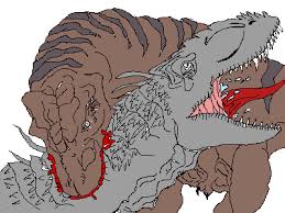 T rex vs indominus rex gif