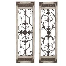 Wood Metal Scroll Wall Door Decor Set Of 2 Wrought Iron Wall Decor Iron Wall Decor Iron Wall