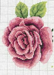 Crossstitch Kanavice Pembe Gul Pink Rose Kanavice Kanavice Tasarimlari Elde Nakis
