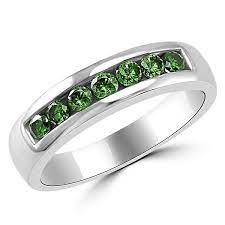 0 80ct Channel Set Green Diamond Men S Wedding Ring Band Diamond Wedding Bands Rings Mens Wedding Bands Blue Diamond Wedding Band