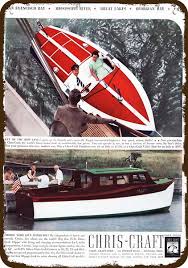 We are want to say thanks if you like to share this post to another people via your facebook, pinterest 1937 Chris Craft Clipper Runabout Wood Boat Vintage Look Decorative Metal Sign Ebay