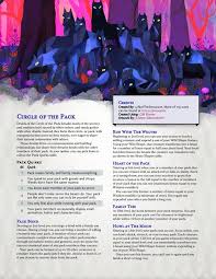 Druid Circle The Circle Of The Pack Run With The Wolves Unearthedarcana In 2020 Dnd Druid Druid Dnd Classes