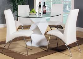 55 Round Dining Table And 4 Chairs Contemporary Modern Furniture Check More At Http Glass Dining Table Glass Round Dining Table Modern Glass Dining Table