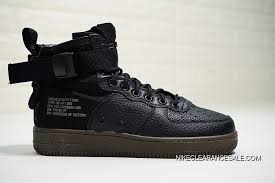 Black Air Force 1 Price Nike Sf Air Force 1 Mid 917753 002 Black Black Dark Hazel Skateboard Shoes Discount With Images