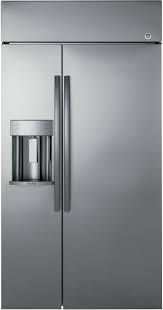 Psb48yskss 48 built in counter depth side by side refrigerator with 28.7 cu ft capacity, 5 glass shelves, external water dispenser, with door lock, crisper drawer, ice maker, automatic defrost, made in usa, door alarm, ul certification, csa certified, automatic defrost. Ge Psb48yskss 48 Inch Built In Side By Side Refrigerator With 24 3 Cu Ft Capacity Wifi Enabled Adjustable Glass Shelves Gallon Door Storage Climate Control Drawer Humidity Controlled Crispers And Ice And Water Dispenser With