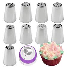 10PCS/Set Stainless Steel Laminating Nozzle Set Cake DIY Laminating Nozzle  Set Baking Tools