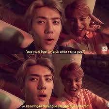 Awas Terlalu Deket Bikin Baper Sekai Hunkai Exo Quotes Tumblr Di 2020 Jatuh Cinta Exo Persamaan