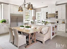A slimline design of kitchen island is a good solution for your small kitchen. Kitchen Island With Attached Bench Seating Novocom Top