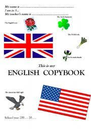 English Worksheet First Page Of An English Copybook Notebook First Page English Lessons For Kids English