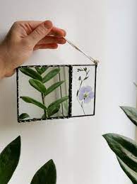 Note that the picture frame cannot be opened once completed, and should be kept out of direct sunlight. Modern Mirror With Dried Flowers Stained Glass Art Interior Wall Hanging Flower Frame Pressed Flower Art Pressed Flowers