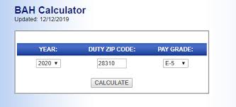 bah rates for 2020 calculator armyreenlistment