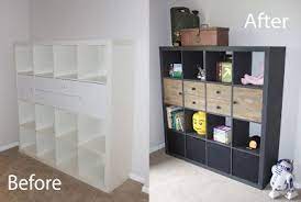Ikea Expedit Makeover Chalk Paint And A Trip To Bunnings And Voila Guest Room Storage Furniture Makeover Toy Rooms