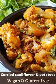 Aloo Gobhi Curried Cauliflower Potatoes Air Fryer Recipes Vegetarian Recipes Vegetarian Recipes Dinner Healthy