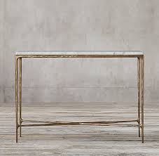Thaddeus Forged Brass Marble Rectangular Entry Console Table Dining Room Console Table Marble Top Console Table Marble Console Table