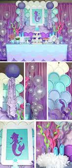 Mermaid Theme Baby Shower Centerpieces Purple And Turquoise Decor Dessert Tabl Mermaid Birthday Party Decorations Mermaid Birthday Party Mermaid Theme Party
