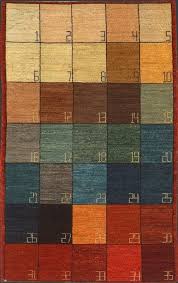 a new handmade pakistani color chart pile carpet made from