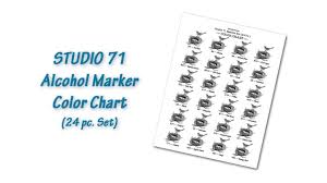 Studio 71 Alcohol Marker Color Chart Set Of 24