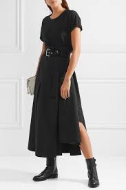 Black Belted Cotton Blend Jersey And Cotton Canvas Midi Dress 3 1 Phillip Lim Phillip Lim Dress Dresses Midi Dress