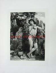 Nu Nude Jeune Garcon Joue Flute De Pan 1883 Anciens Mythologie Art Estampe Gravure Ebay