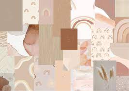 Neutral Tones Collage Wallpaper For Chromebook Macbook Wallpaper Desktop Wallpaper Art Cute Laptop Wallpaper