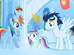 Themed to characteristics and/or personality, and usually shown on the flank (upper thigh in personifications). Resultado De Imagen Para Rainbow Dash And Soarin Cutie Mark