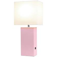 The blush wall lamp is shaped by subtle contours and designed with discreet details. Elegant Designs Blush Pink Leather Usb Accent Table Lamp 85w51 Lamps Plus