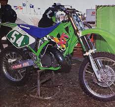 jeff matiasevich s factory kawasaki kx250sr he raced and won the 1995 japanese national championship on pic naoyuki shibata mot motocross shibata kawasaki