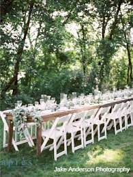 Apres Party And Tent Rental Farm Table And White Wood Folding Chairs White Chairs Wedding Farm Table Wedding Wedding Chairs