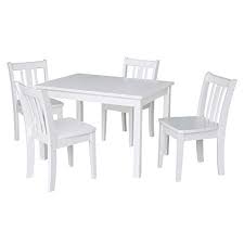 Amazon Com International Concepts 5 Piece Kids Table And Chair Set In White Home Kitchen Table And Chair Sets Dining Table Chairs Round Table And Chairs