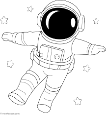 Astronaut in Galaxy | Free Coloring Page for Children