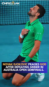 A beautiful moment as 38-year-old Novak Djokovic defeated defending  champion Jannik Sinner, who is 14 years younger, in the Australian Open  semifinals. After the victory, Djokovic dropped to his knees ...