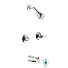 Glacier Bay Constructor 2 Handle 1 Spray Tub And Shower Faucet In Chrome Valve Included Hd833cx 0001 The Home Depot Tub And Shower Faucets Shower Tub Shower Faucet