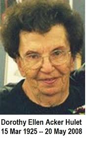 Dorothy Ellen Acker Hulet (1925-2008)