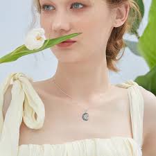 Sterling Silber Abalone Muscheln Baum des Lebens & Mond Urne Halskette