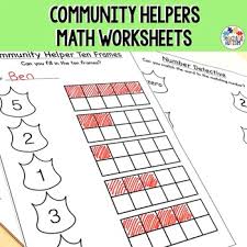 What activities are included in this printable pack? Community Helpers Math Worksheets By Teaching Autism Tpt