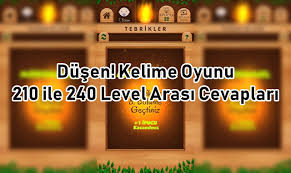Dusen Kelime Oyunu 210 Ile 240 Level Arasi Cevaplari Kreatorn